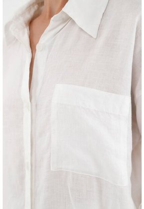 Camisa Café En Lino Para Mujer