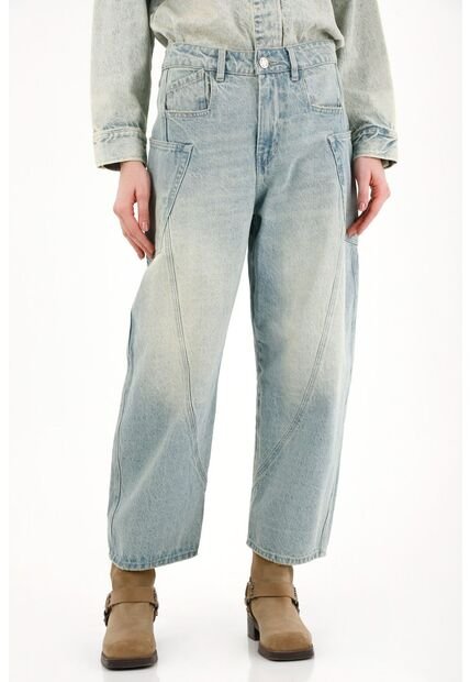 Tennis Jean Horseshoe Tiro Bajo Azul Claro Para Mujer