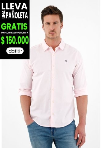 Camisa Rosada Manga Larga Para Hombre Tennis