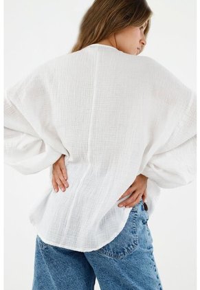 Camisa Oversize Blanca Para Mujer