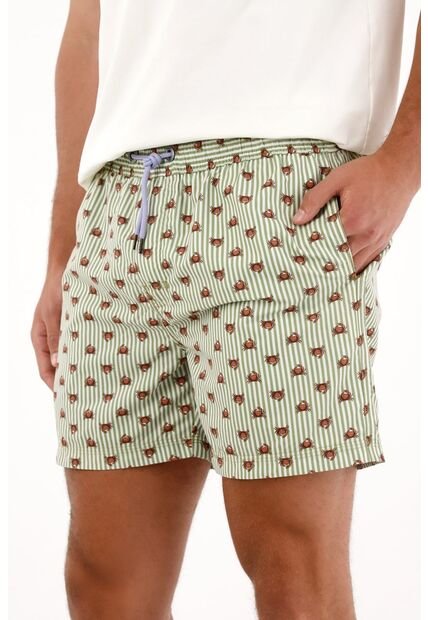 Tennis Pantaloneta De Baño Con Estampado De Cangrejos Para Hombre