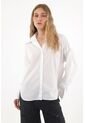 Tennis Camisa Manga Larga Oversized Blanca Para Mujer de Tennis