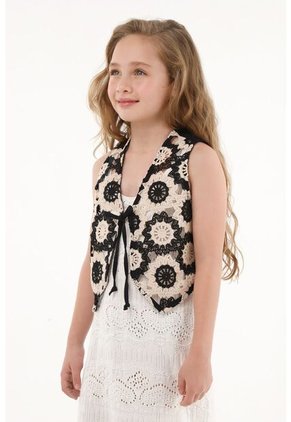 Chaleco Negro Con Tiras Ajustables Para Niña