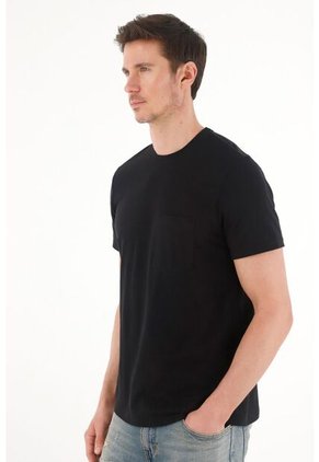 Tennis Camiseta En Tela Piqué Negra Para Hombre