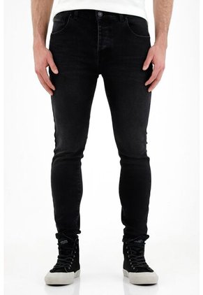 Jean Super Skinny Negro Para Hombre