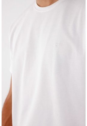 Tennis Camiseta Básica Con Raqueta Blanca Para Hombre