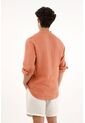 Tennis Camisa Cuello Neru Naranja En 100% Lino Para Hombre de Tennis