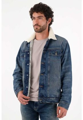 Tennis Abrigo Para Hombre Algodón Azul Fit Recto Con Borreguito