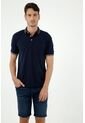 Camiseta Tipo Polo De Hombre, Cuello Francés Manga Corta, Con Cuello Y Puños Tejidos, Color Azul de Tennis