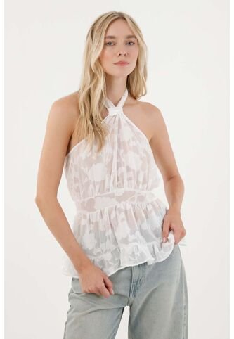 Tennis Camisa En Tela Chifón Halter Crudo Para Mujer Tennis