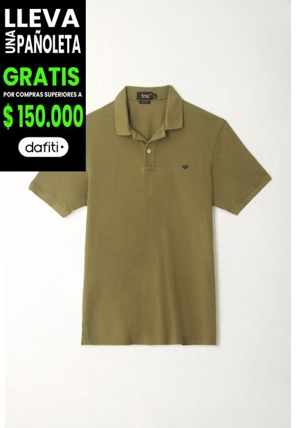 Tennis Polo Verde Con Raqueta Multicolor De Silueta Amplia Para Hombre