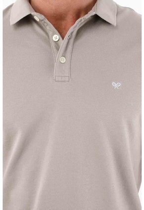 Tennis Polo Slim Fit Gris Licra Para Hombre