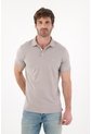 Tennis Polo Slim Fit Gris Licra Para Hombre de Tennis