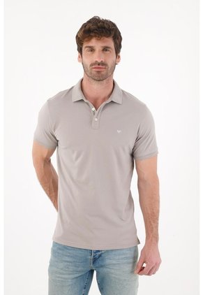 Tennis Polo Slim Fit Gris Licra Para Hombre