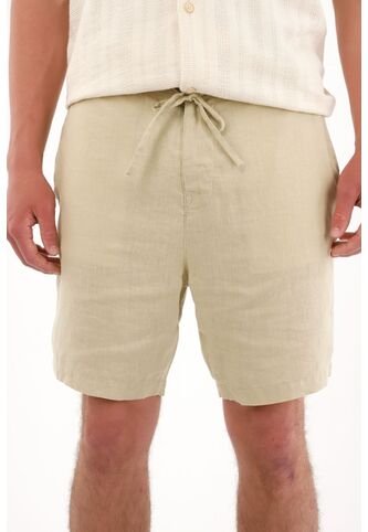 Bermuda En 100% Lino Tipo Chino Verde Para Hombre Tennis