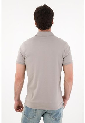 Tennis Polo Slim Fit Gris Licra Para Hombre