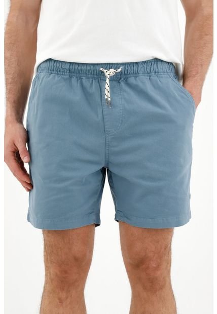 Bermuda Azul Con Pretina Elástica Para Hombre