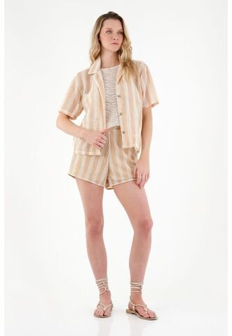 Tennis Camisa Tipo Bowling Crudo Para Mujer Tennis