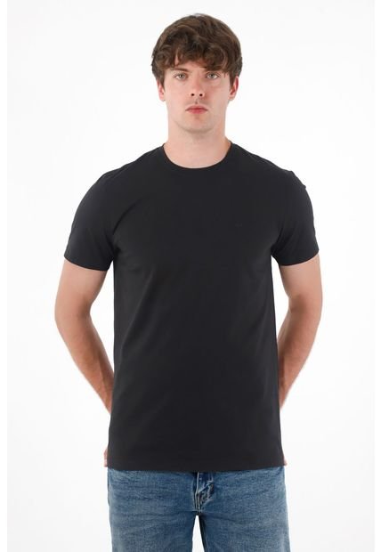 Camiseta Manga Corta En 100% Algodón Negra Para Hombre