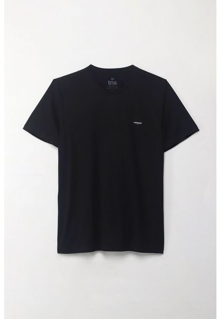 Camiseta Manga Corta Estampada Negra Para Hombre