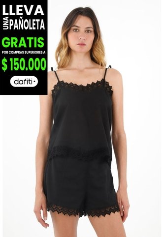 Tennis Camisa Negra De Tiras Ajustables Para Mujer Tennis