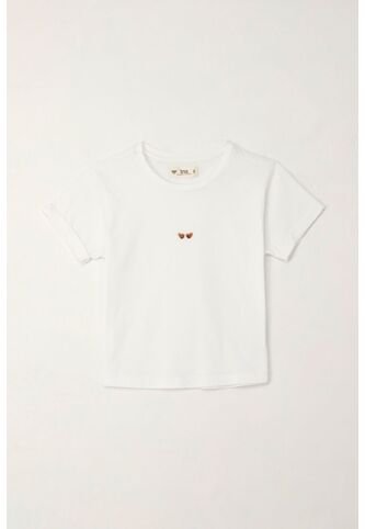 Camiseta Básica Estampada Blanca Para Niña Tennis