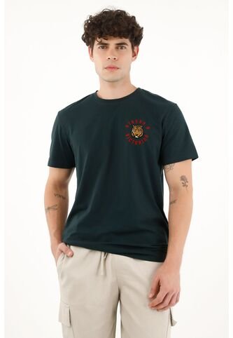 Camiseta Manga Corta Verde Para Hombre Tennis