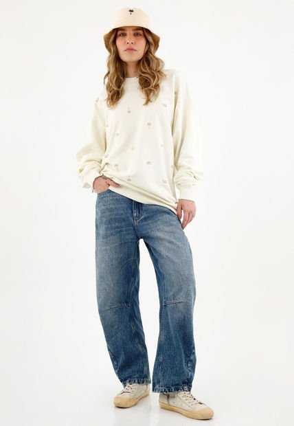 Buzo Unisex Crudo Con Mini Bordador Allover