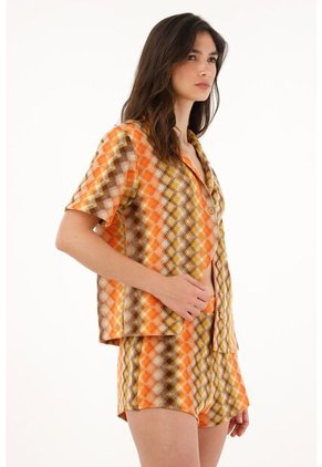 Tennis Camisa Tipo Bowling Manga Corta Para Mujer