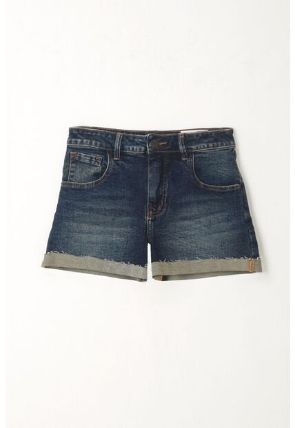 Tennis Bermuda Azul Con Arrugas 3D Para Mujer