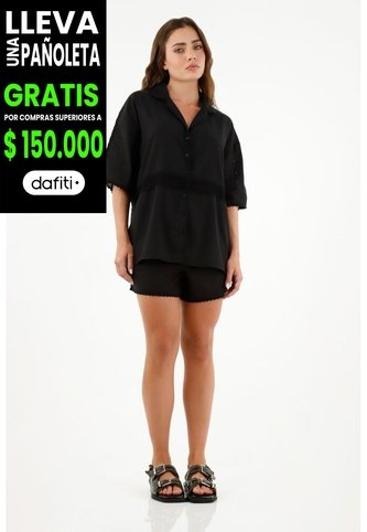 Tennis Camisa Manga Corta Negra Para Mujer Tennis