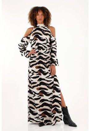 Tennis Vestido Largo Con Estampado Animal Print Para Mujer