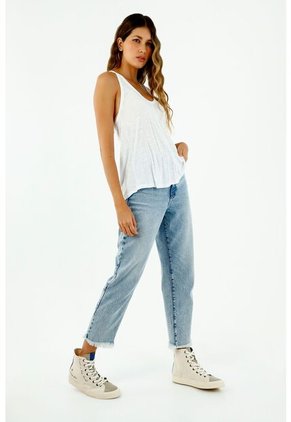 Camiseta Para Mujer Blanca De Tiras