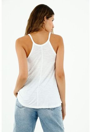 Camiseta Para Mujer Blanca De Tiras