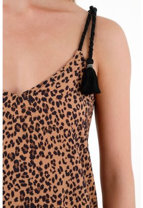 Vestido Largo De Animal Print Para Mujer