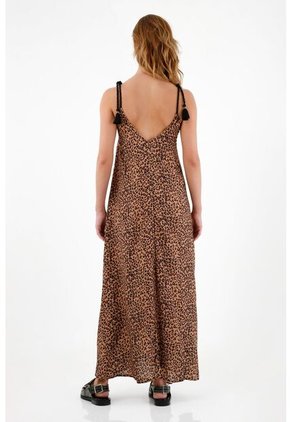 Vestido Largo De Animal Print Para Mujer