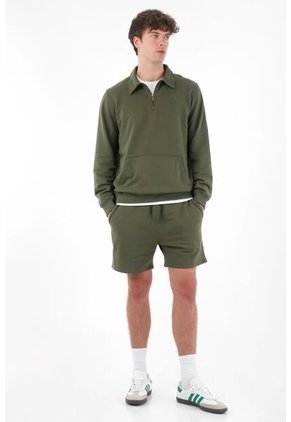 Tennis Bermuda En Tejido De Punto Verde Para Hombre