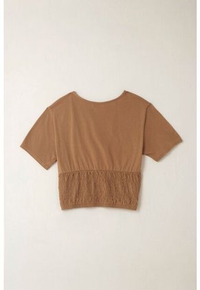 Tennis Camiseta Con Corte Tipo Corsé Café Para Mujer