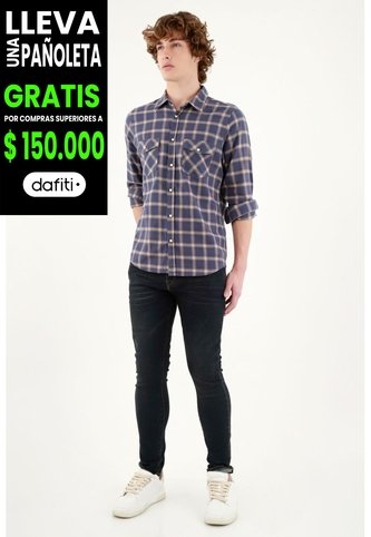 Tennis Camisa Preteñida Azul Para Hombre Tennis