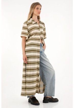 Cover Up Largo De Diseño A Rayas Para Mujer