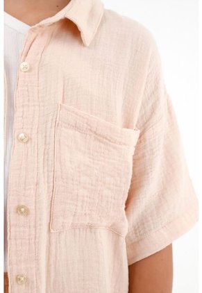 Camisa Crudo De Botones Para Niña