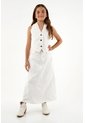 Falda Blanca Cinco Bolsillos Para Niña de Tennis