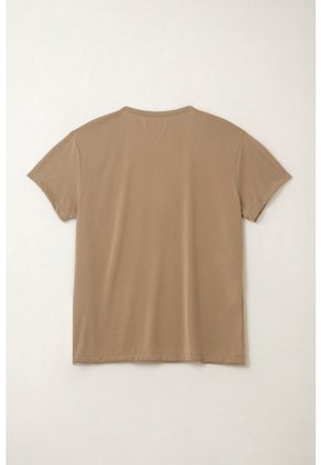 Tennis Camiseta Con Cuello En V Café Con Acabado Liso Para Mujer