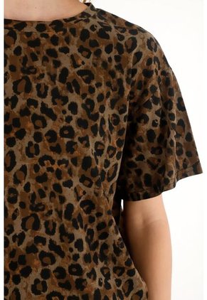 Tennis Camiseta Oversized Estampado Animal Print Para Mujer