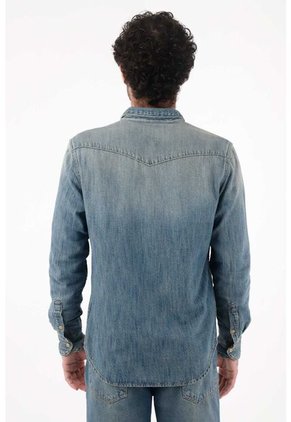 Tennis Camisa Para Hombre De Algodón índigo Fit Relajado Lavado Vintage