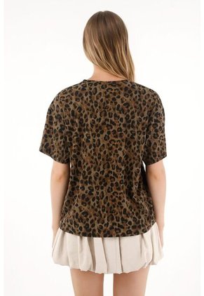 Tennis Camiseta Oversized Estampado Animal Print Para Mujer