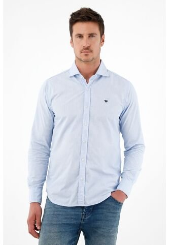 Camisa Con Diseño A Rayas Azul Para Hombre Tennis