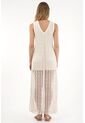 Tennis Vestido Largo En Tejido De Crochet Crudo Para Mujer de Tennis