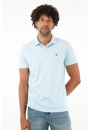 Tennis Polo Slim Fit Azul Licra Para Hombre