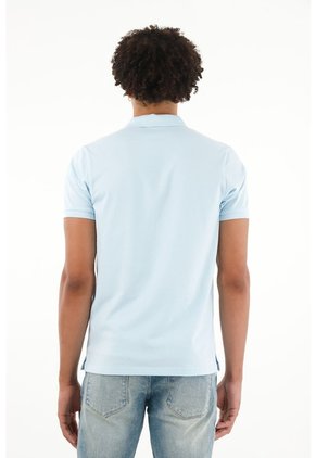 Tennis Polo Slim Fit Azul Licra Para Hombre